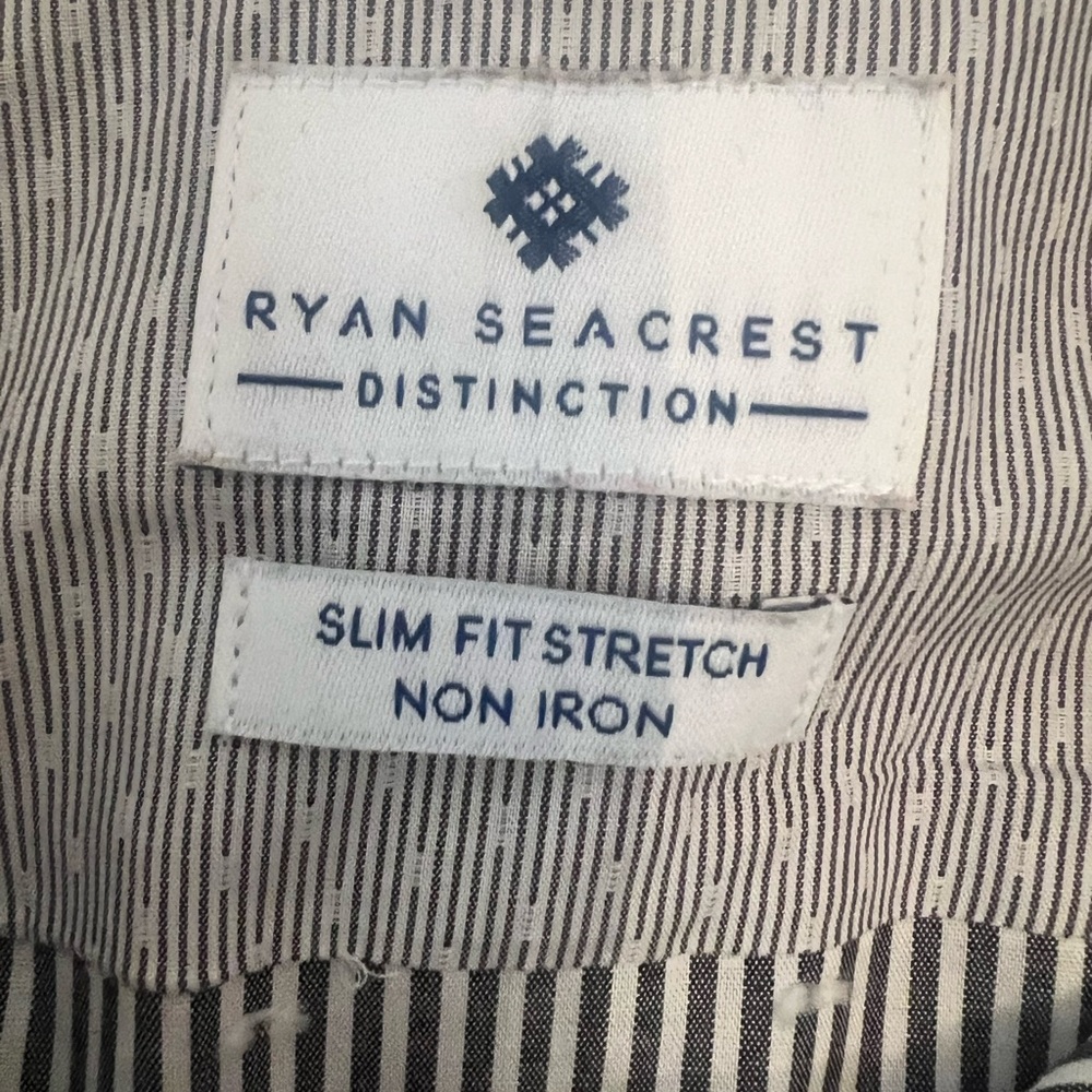 Ryan Seacrest~Long Sleeve Dress Shirt~Slim Fit~Non-Iron~14 1/2- 32/33 - Picture 7 of 7